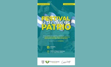 9 de julio: Festival patrio frente a la Municipalidad de Fcio. Varela